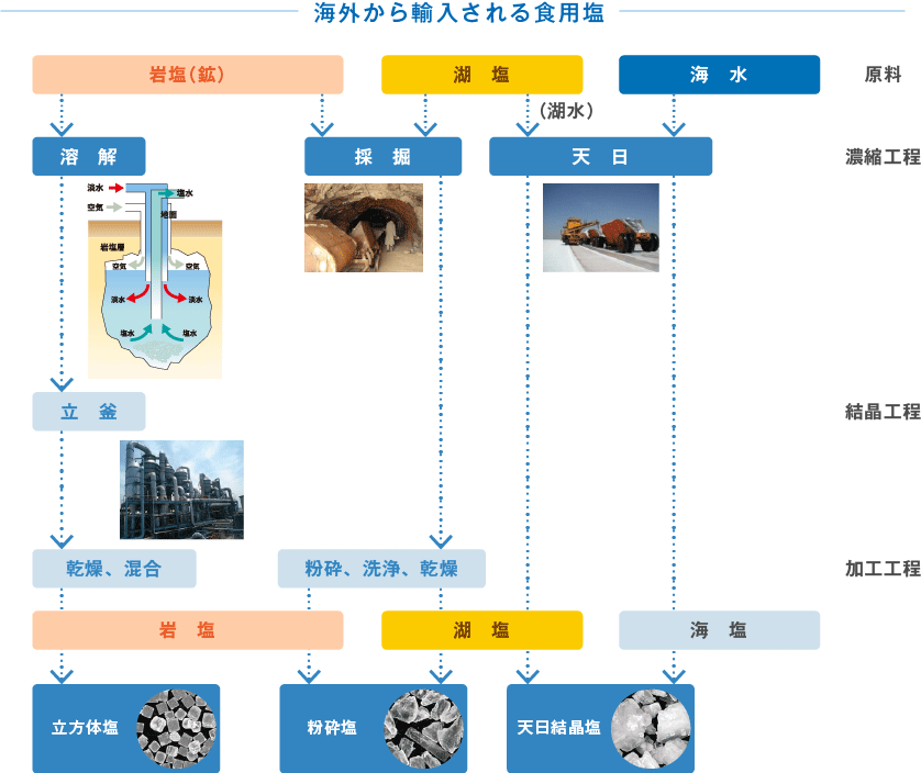 海外から輸入される食用塩